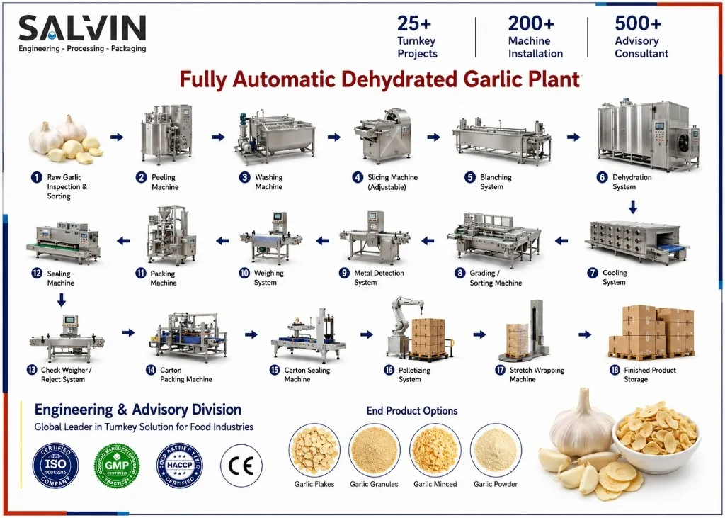 Fully Automatic Dehydrated Garlic Plant