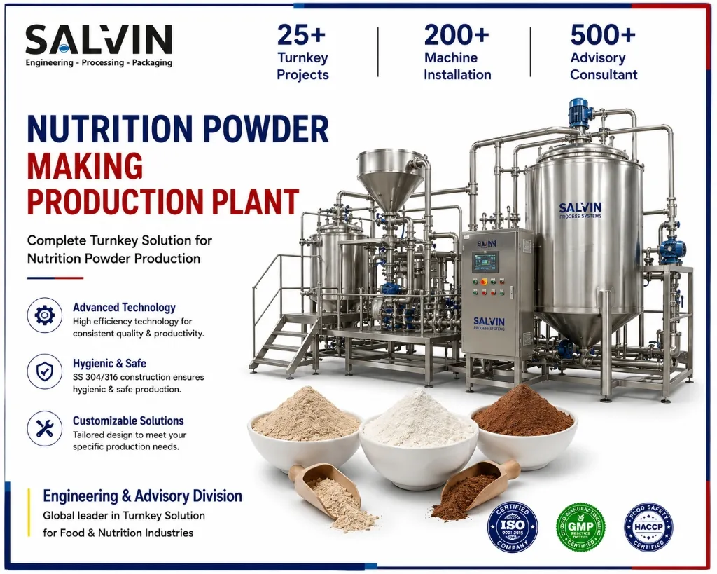 Nutrition Powder Making Production Plant by Salvin Industries