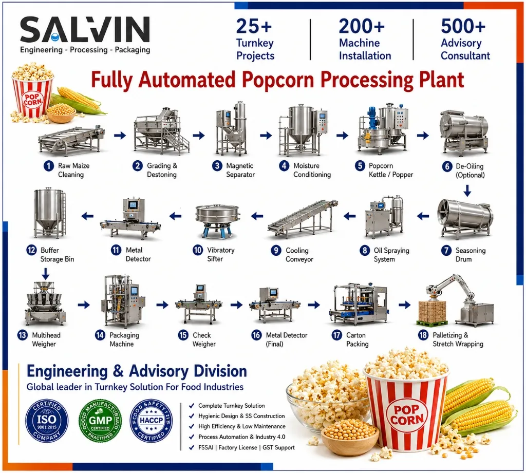 Fully Automated Popcorn Processing Plant
