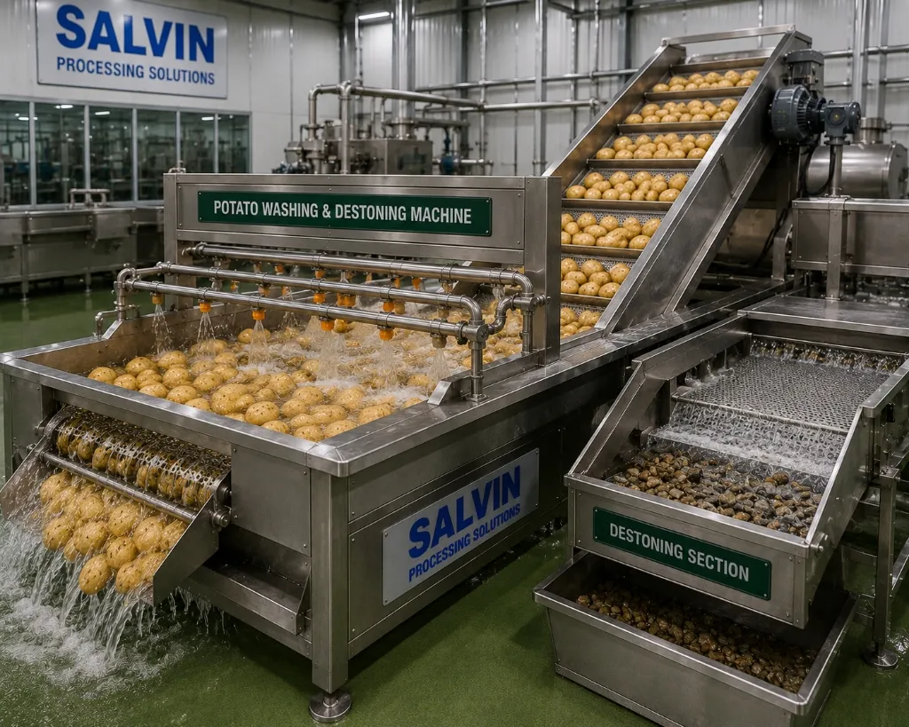 Potato Washing & Destoning Machine