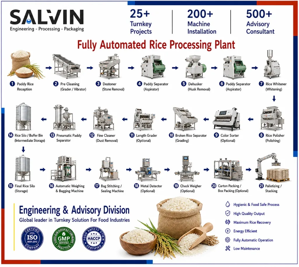 Fully Automated Rice Processing Plant