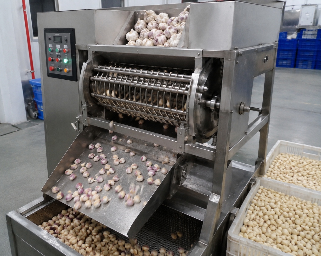 Automatic Garlic Bulb Breaking & Peeling Machine